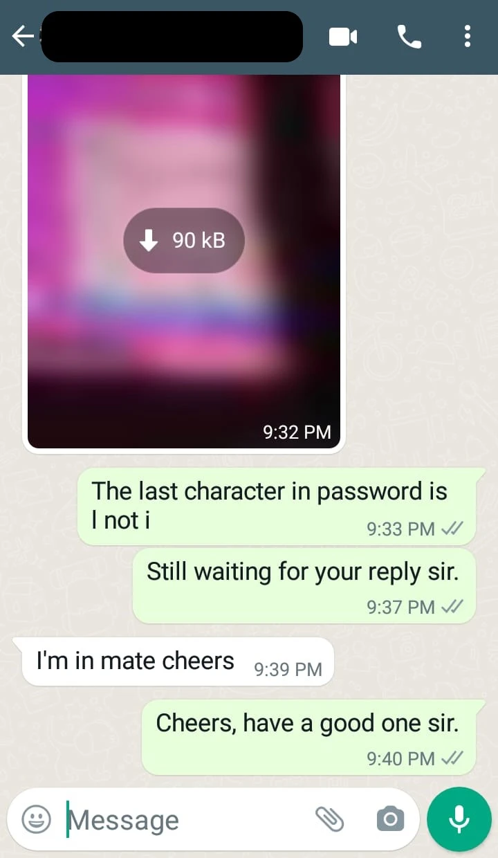 Témoignage client WhatsApp 2